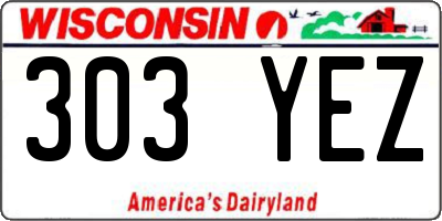 WI license plate 303YEZ