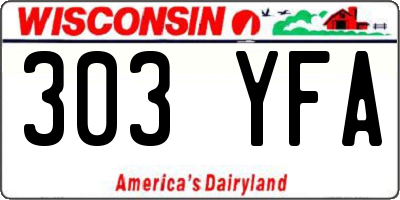 WI license plate 303YFA