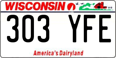 WI license plate 303YFE