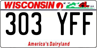 WI license plate 303YFF