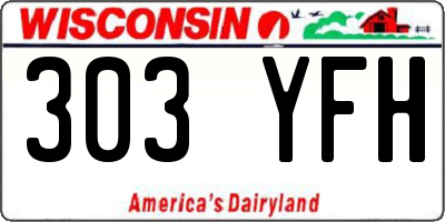 WI license plate 303YFH