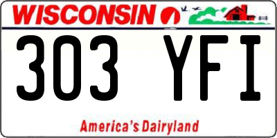 WI license plate 303YFI
