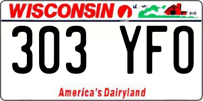 WI license plate 303YFO