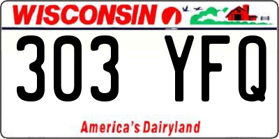 WI license plate 303YFQ