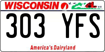 WI license plate 303YFS