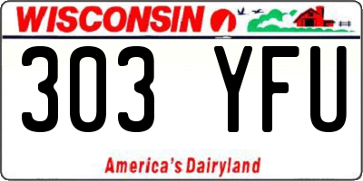 WI license plate 303YFU