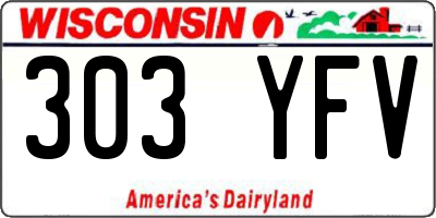 WI license plate 303YFV