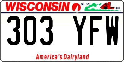 WI license plate 303YFW