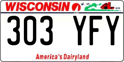 WI license plate 303YFY