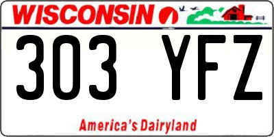 WI license plate 303YFZ