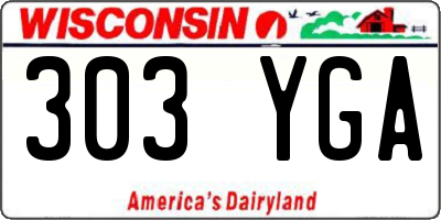 WI license plate 303YGA