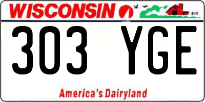 WI license plate 303YGE