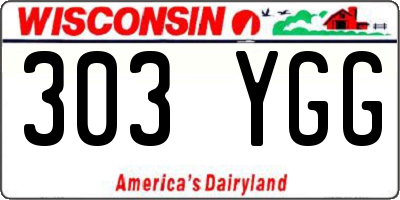 WI license plate 303YGG