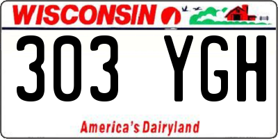 WI license plate 303YGH