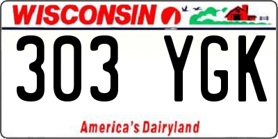 WI license plate 303YGK
