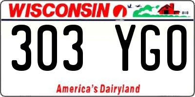 WI license plate 303YGO