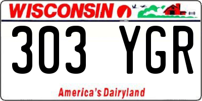 WI license plate 303YGR