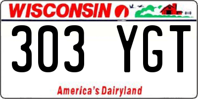 WI license plate 303YGT