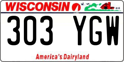 WI license plate 303YGW