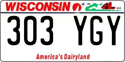 WI license plate 303YGY