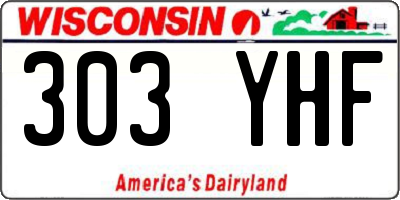 WI license plate 303YHF