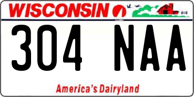 WI license plate 304NAA