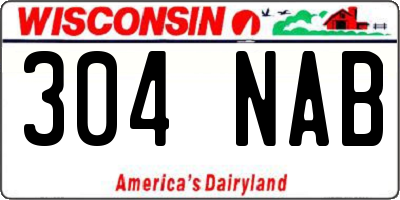 WI license plate 304NAB