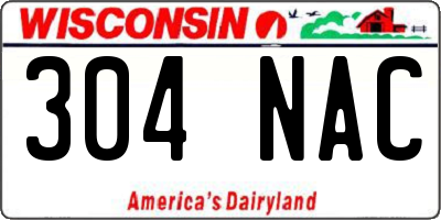 WI license plate 304NAC