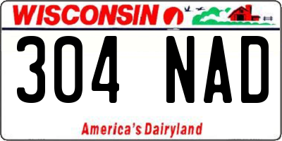 WI license plate 304NAD