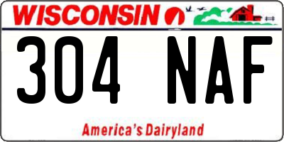 WI license plate 304NAF