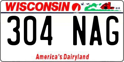 WI license plate 304NAG