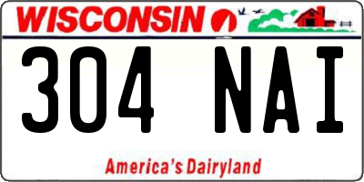 WI license plate 304NAI