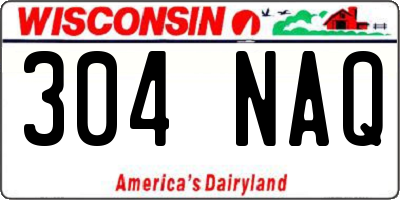 WI license plate 304NAQ