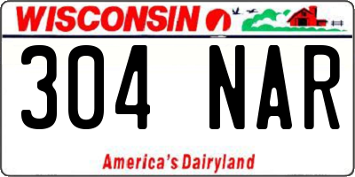 WI license plate 304NAR