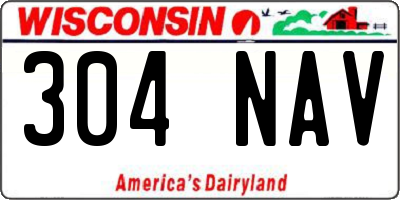 WI license plate 304NAV