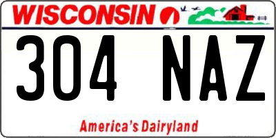 WI license plate 304NAZ