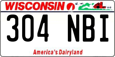 WI license plate 304NBI