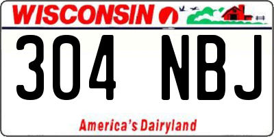 WI license plate 304NBJ