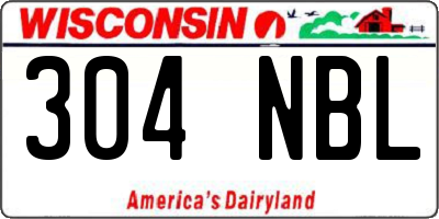 WI license plate 304NBL
