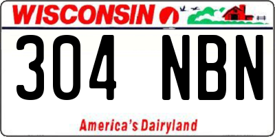 WI license plate 304NBN
