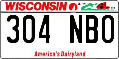 WI license plate 304NBO