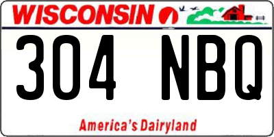 WI license plate 304NBQ