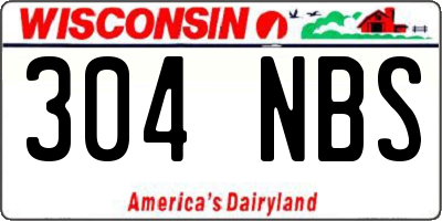 WI license plate 304NBS