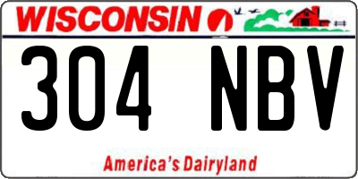 WI license plate 304NBV