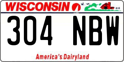 WI license plate 304NBW