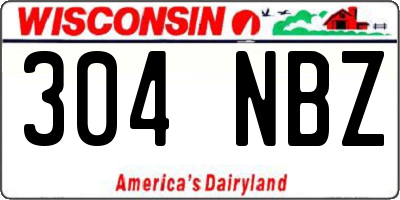 WI license plate 304NBZ