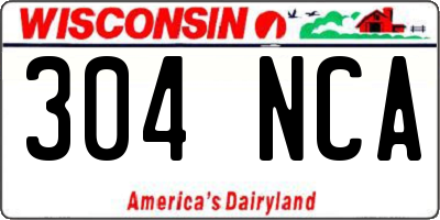 WI license plate 304NCA