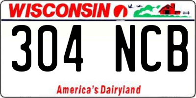 WI license plate 304NCB
