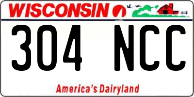 WI license plate 304NCC