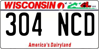 WI license plate 304NCD